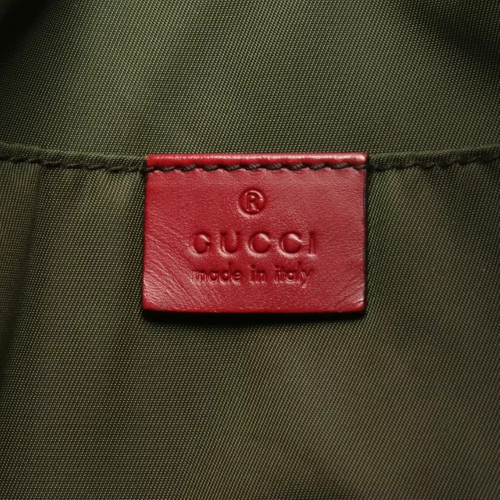Gucci Multicolor Beige Crystal Red Leather Bag GG Canvas Tote Tan Red - Picture 4 of 10